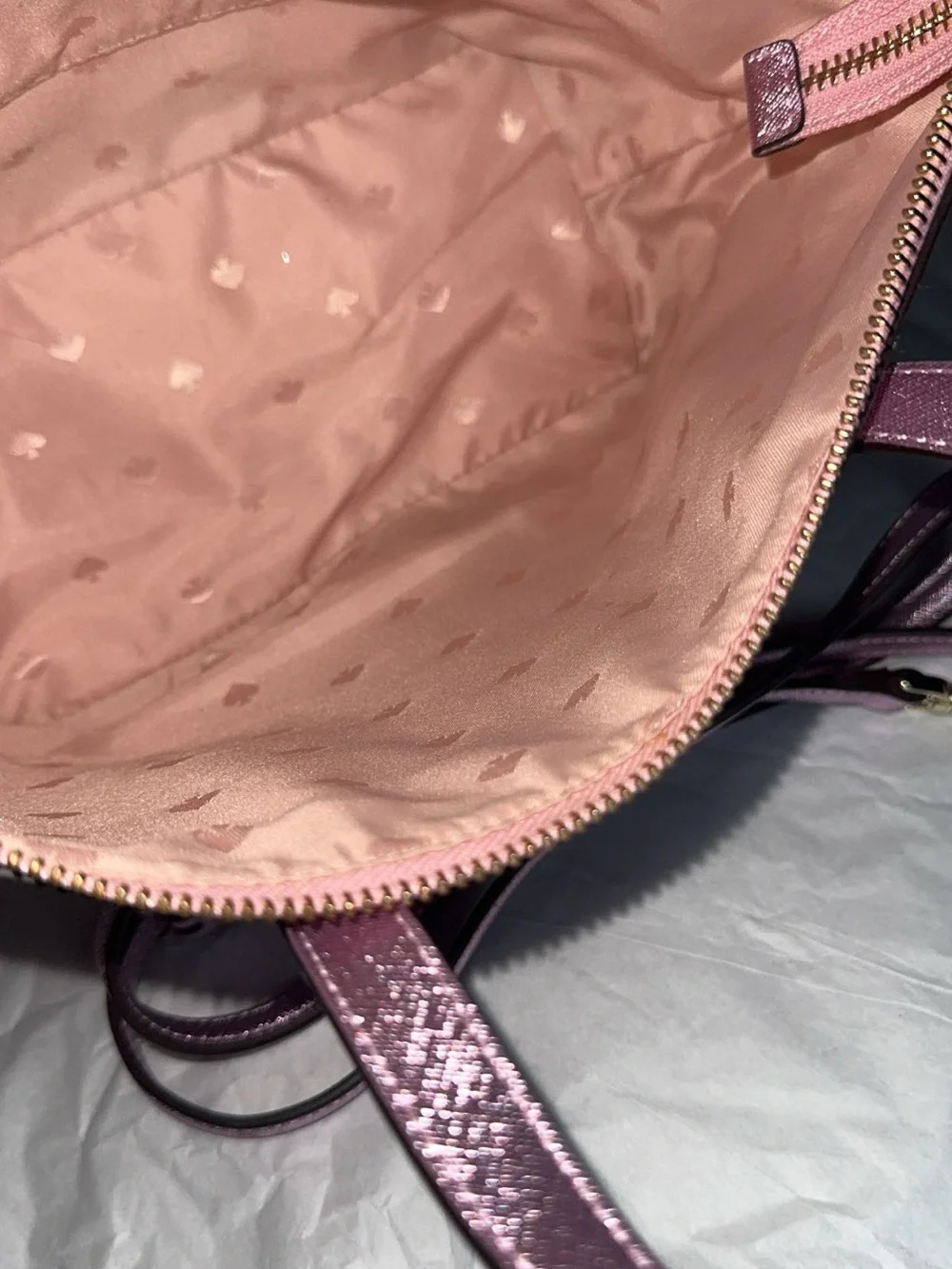 kate spade Pink Metallic Glitter Crossbody Tote